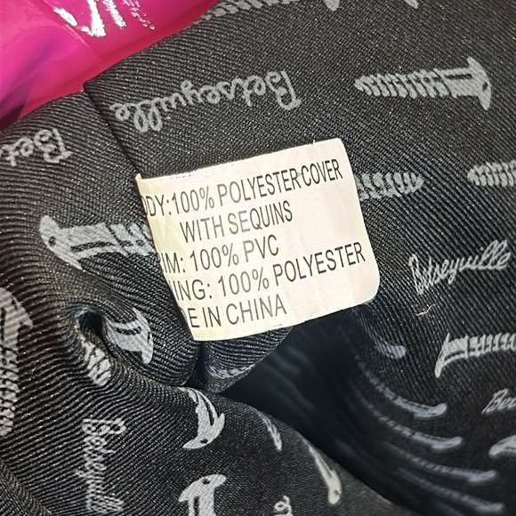 Betsey Johnson Betseyville Black Sequins Animal Print Heart Chain Strap Tote Bag - Picture 13 of 17